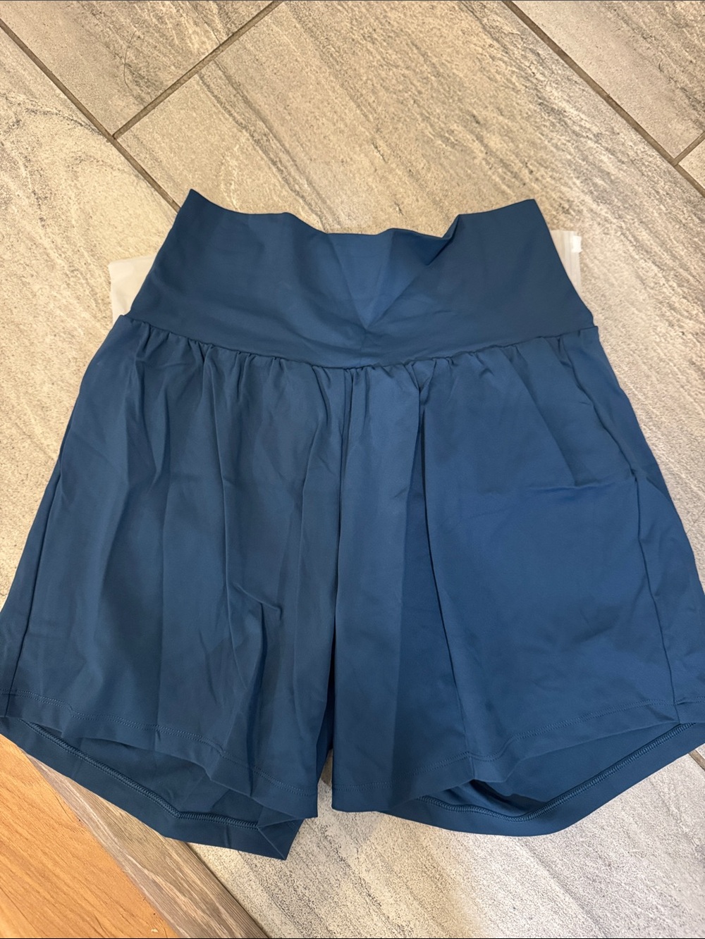 HALARA High Waist Teal Blue Double Lined Shorts LONG